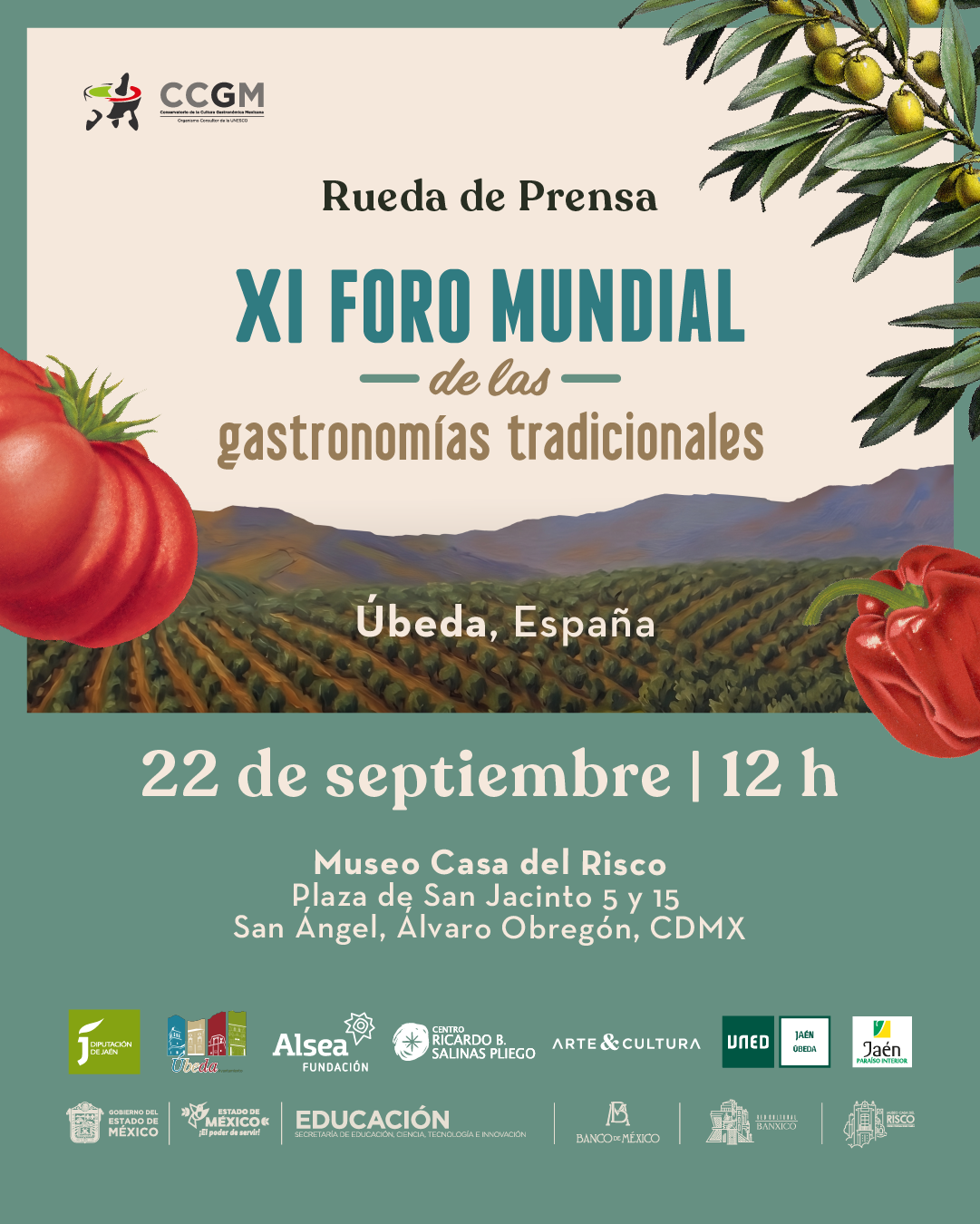 Invitación a la rueda de prensa del XI Foro Mundial de las Gastronomías Tradicionales